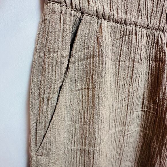 SOFT SURROUNDINGS Wide Leg Pants Womens Oceo Gauze Size Medium Taupe Tan NWT - Picture 11 of 14